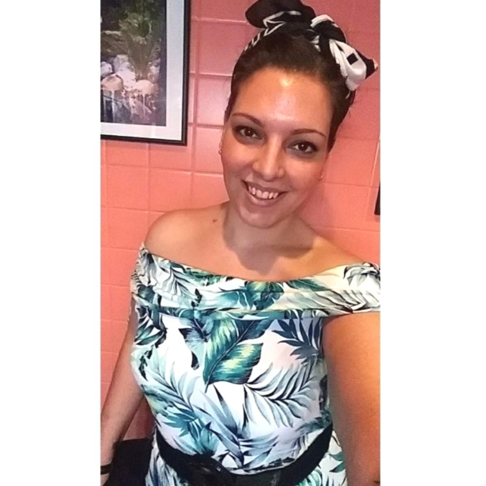 No Boundaries Tropical Print Bodycon Off Shoulder Midi Dress